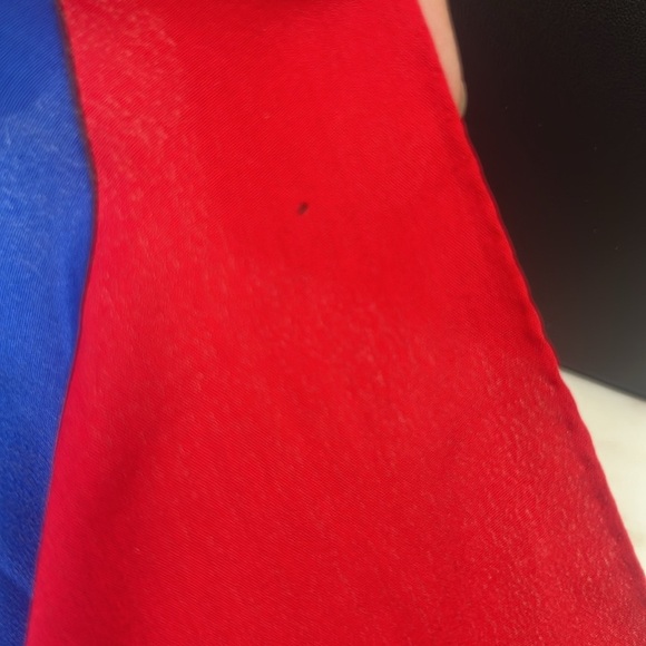 Ginnie Johansen Geometric Modern Art Bold Silk Scarf Red Blue Gold - Picture 7 of 10